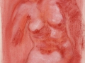 weiblicher Akt Pastellkreide/rot